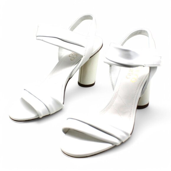 Franco Sarto Osmina Ankle Strap Sandals - White Faux Leather - Picture 3 of 8